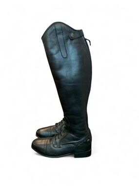 Tall Black Leather Riding Boots